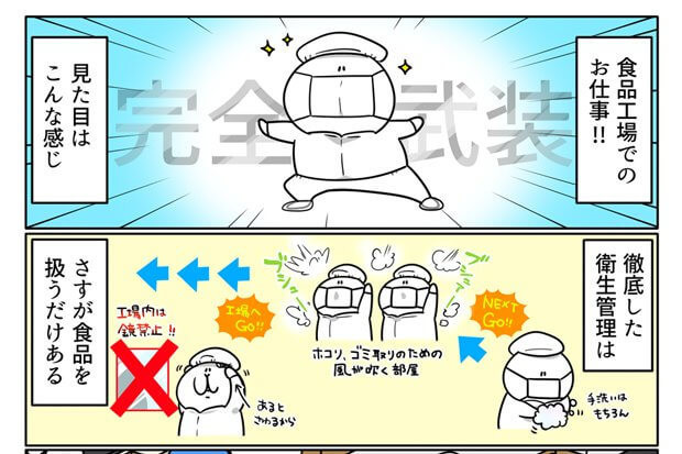 漫画で分かるバイト図鑑 食品工場 仕事内容編 作 かわベーコン タウンワークマガジン